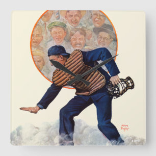 Reloj Cuadrado Caja fuerte en la placa