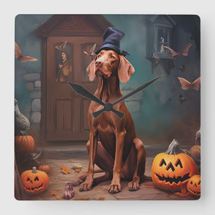 Reloj Cuadrado Calabazas Vizsla Halloween Espeluznantes
