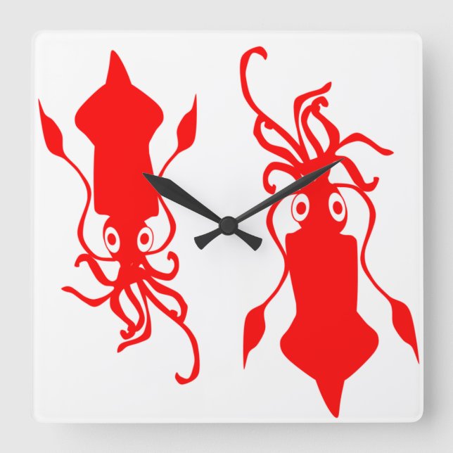 Reloj Cuadrado Calamar (Anverso)