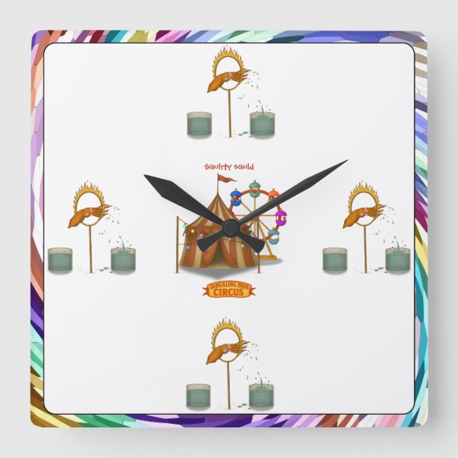 Reloj Cuadrado Calamar Squirty (Anverso)