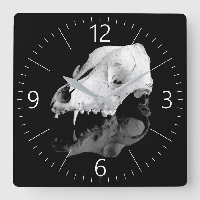 Reloj Cuadrado Calavera animal (Anverso)