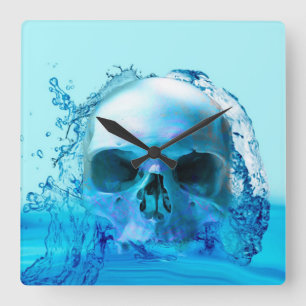 Reloj Cuadrado Calavera en el agua