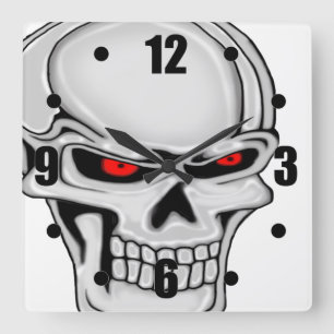 Reloj Cuadrado Calavera metálica