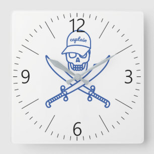 Reloj Cuadrado Calavera y espadas