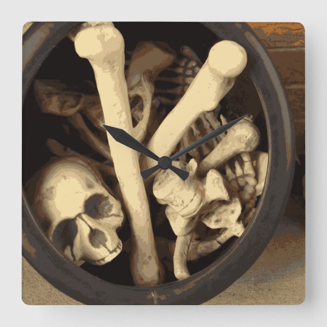 Reloj Cuadrado Caldron of bones. (Anverso)