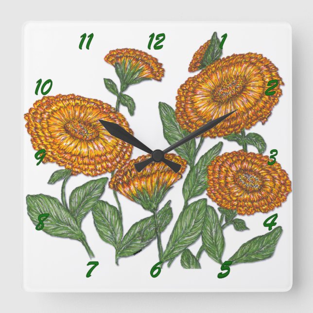 Reloj Cuadrado Calendula (Anverso)