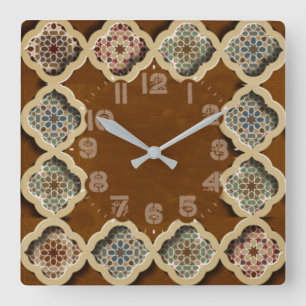 Reloj Cuadrado Caligrafía