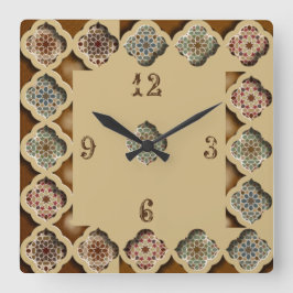 Reloj Cuadrado Caligrafía hermosa