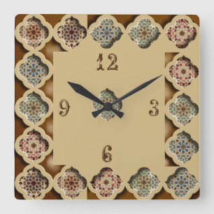 Reloj Cuadrado Caligrafía hermosa