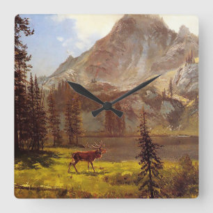 Reloj Cuadrado Call of the Wild by Albert Bierstadt 1876–77