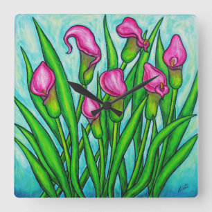 Reloj cuadrado Calla Lily, Lisa Lorenz