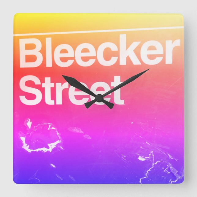 Reloj Cuadrado Calle Bleecker, Greenwich Village, Manhattan NYC (Anverso)