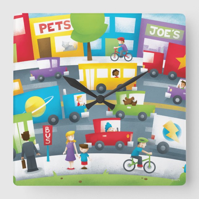 Reloj Cuadrado Calle de la Ciudad (Anverso)