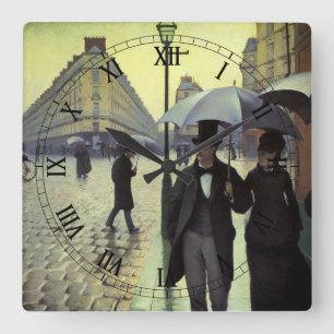 Reloj Cuadrado Calle de París, día de lluvia de Gustave Caillebot