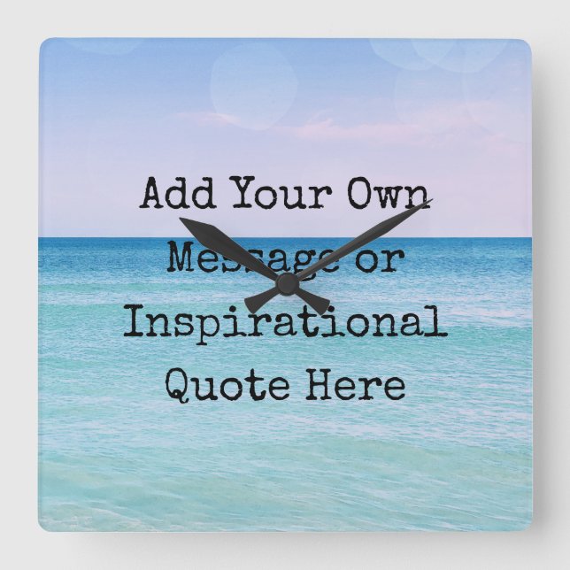 Reloj Cuadrado Calmador azul de Aqua verde azulado Calmate Ocean  (Anverso)