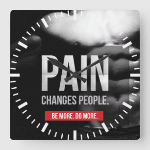 Reloj Cuadrado Cambios de dolor personas - Motivación de entrenam