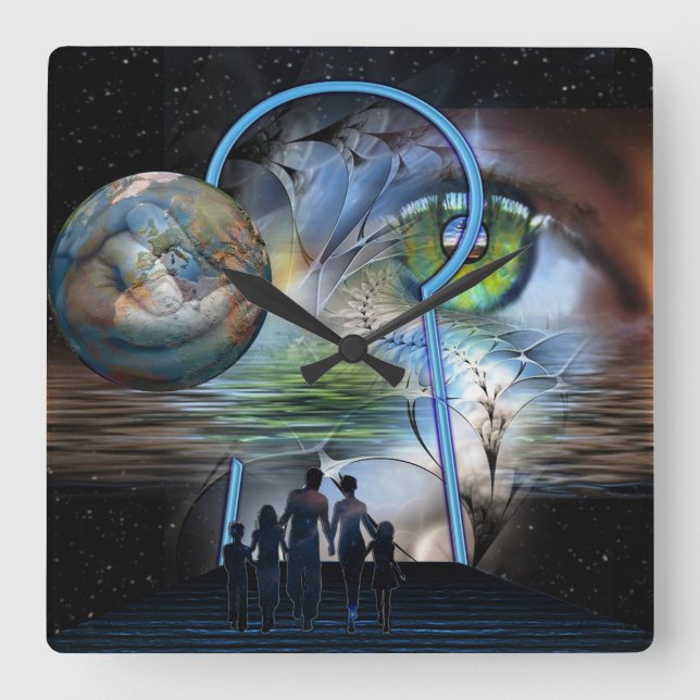 Reloj Cuadrado Cambios de realidad (Anverso)