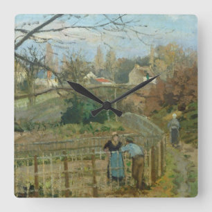 Reloj Cuadrado Camille Pissarro   The Fence, 1872 (oil on canvas)