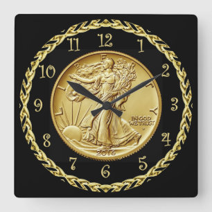 Reloj Cuadrado Caminando por la libertad Centennial Gold Coin Ima