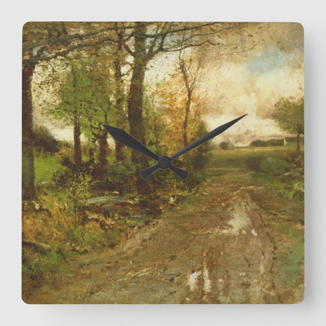 Reloj Cuadrado Camino a través del bosque (Anverso)