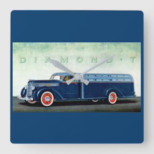 Reloj Cuadrado Camión 1937 del azul del diamante T