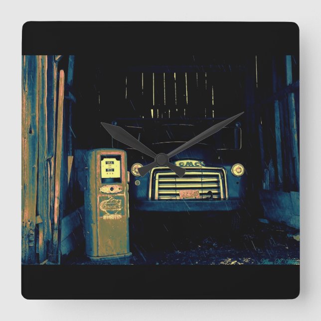 Reloj Cuadrado Camión agrícola GMC antiguo (Anverso)