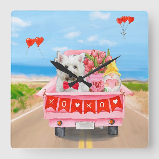 Reloj Cuadrado Camión El día de San Valentín del Territorio Blanc (Anverso)
