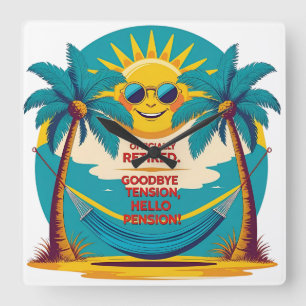 Reloj Cuadrado Camisa De Jubilación Graciosa Oficialmente Retirad