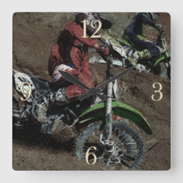 Reloj Cuadrado Campeón de Motocross Dirt Bike