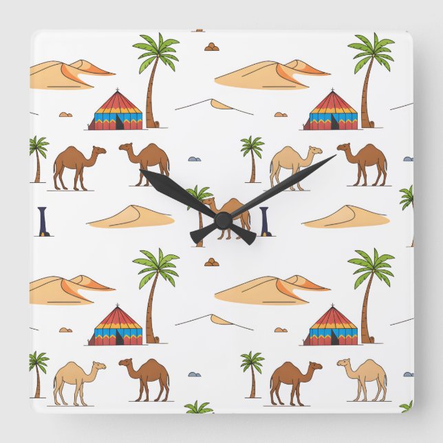 Reloj Cuadrado Camping du désert du Sahara marocain (Anverso)