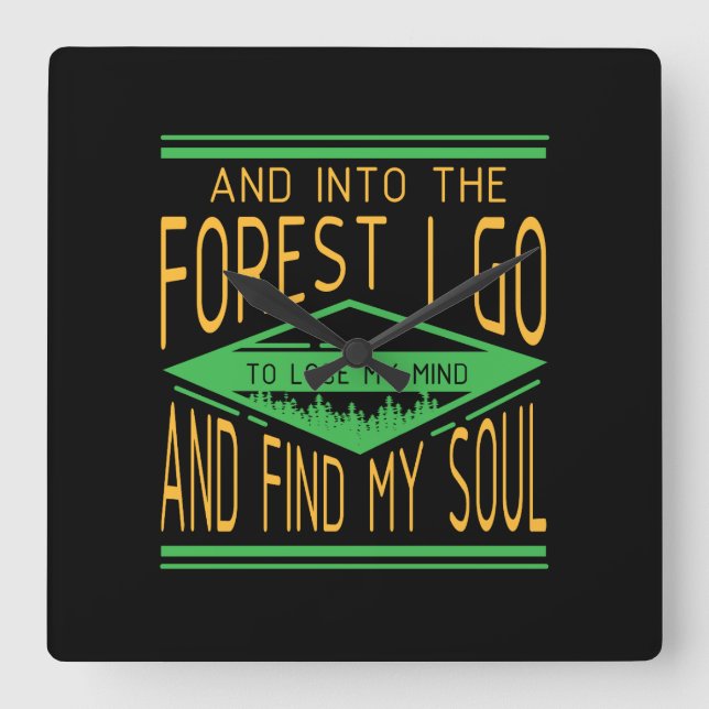 Reloj Cuadrado Camping - En el bosque voy a divertida acampada (Anverso)