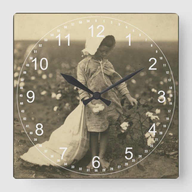 Reloj Cuadrado Campo del algodón (Anverso)