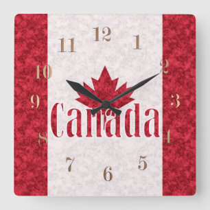 Reloj Cuadrado Canadá, bandera