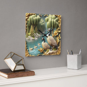 Reloj Cuadrado Canadá: Geeses en medio de los llorones