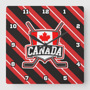 Reloj Cuadrado Canadian Hockey Logo Square Clock
