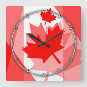 Reloj Cuadrado Canadian red Maple Leaf Layered Style CANADA