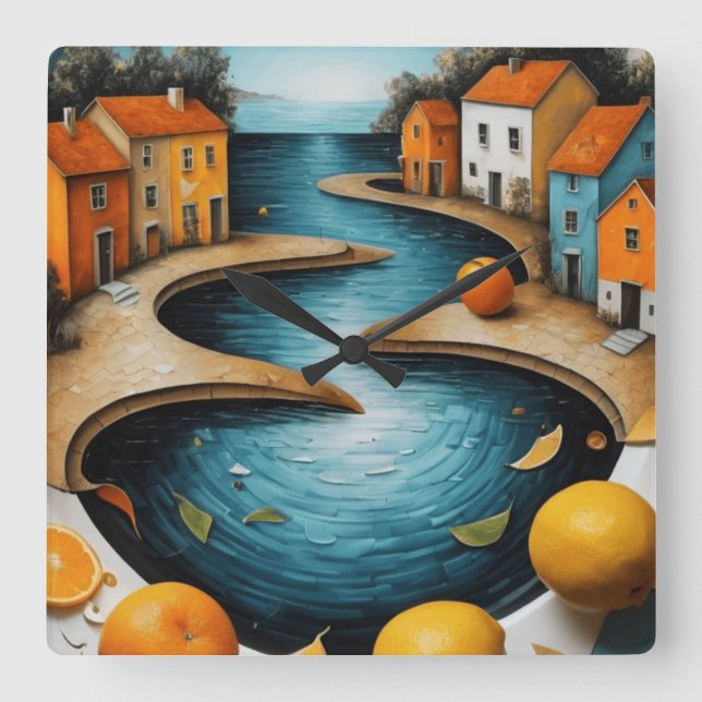 Reloj Cuadrado Canal acogedor (Anverso)