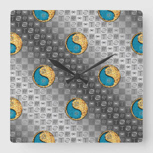 Reloj Cuadrado Cáncer & Conejo de Fuego
