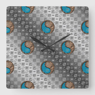 Reloj Cuadrado Cáncer & Conejo de Tierra