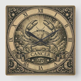 Reloj Cuadrado Cancer Vintage Zodiac Wall Clock