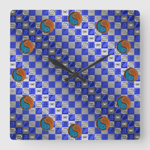 Reloj Cuadrado Cáncer y Buey de Madera