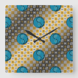 Reloj Cuadrado Cáncer y Caballo de Agua