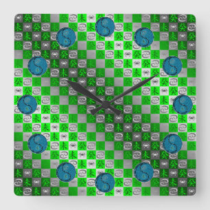 Reloj Cuadrado Cáncer y Cabra de Agua
