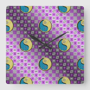 Reloj Cuadrado Cáncer y Jabalí de Metal