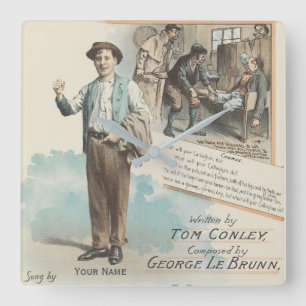 Reloj Cuadrado Canción musical de época pobre Callaghan Chorus