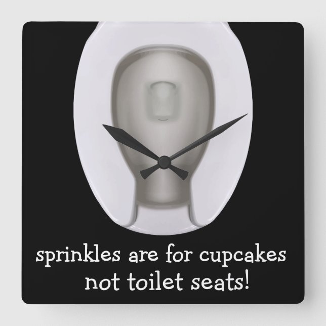 Reloj Cuadrado Candados divertidos de pared de Novedad en el baño (Anverso)