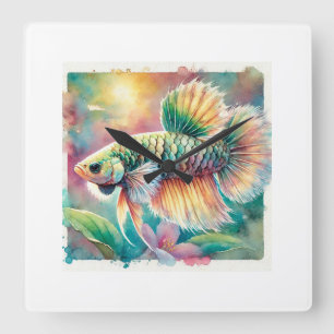 Reloj Cuadrado Candil Fish 170724AREF121 - Watercolor