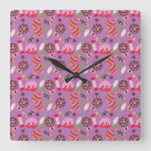 Reloj Cuadrado Candy pattern Lollies pattern lollipop 19