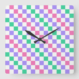 Reloj Cuadrado Candy shop diagonal checkerboard pattern
