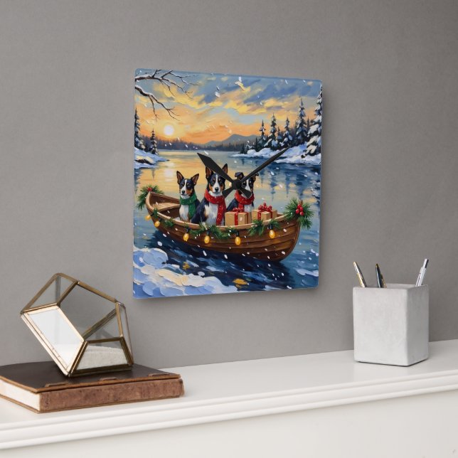 Reloj Cuadrado Cane Corso Christmas Boat Holiday (Oficina)